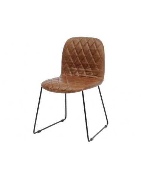  Clifton Tan Leather Quilted Dining Chair